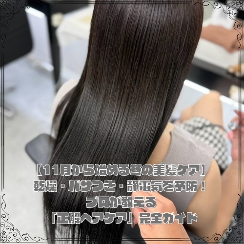 【11月から始める冬の美髪ケア】乾燥・パサつき・静電気を予防！プロが教える「正解ヘアケア」完全ガイド