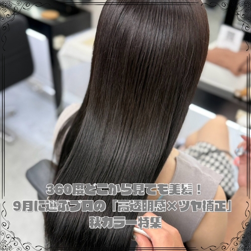360度どこから見ても美髪!9月に選ぶプロの「高透明感×ツヤ補正」秋カラー特集
